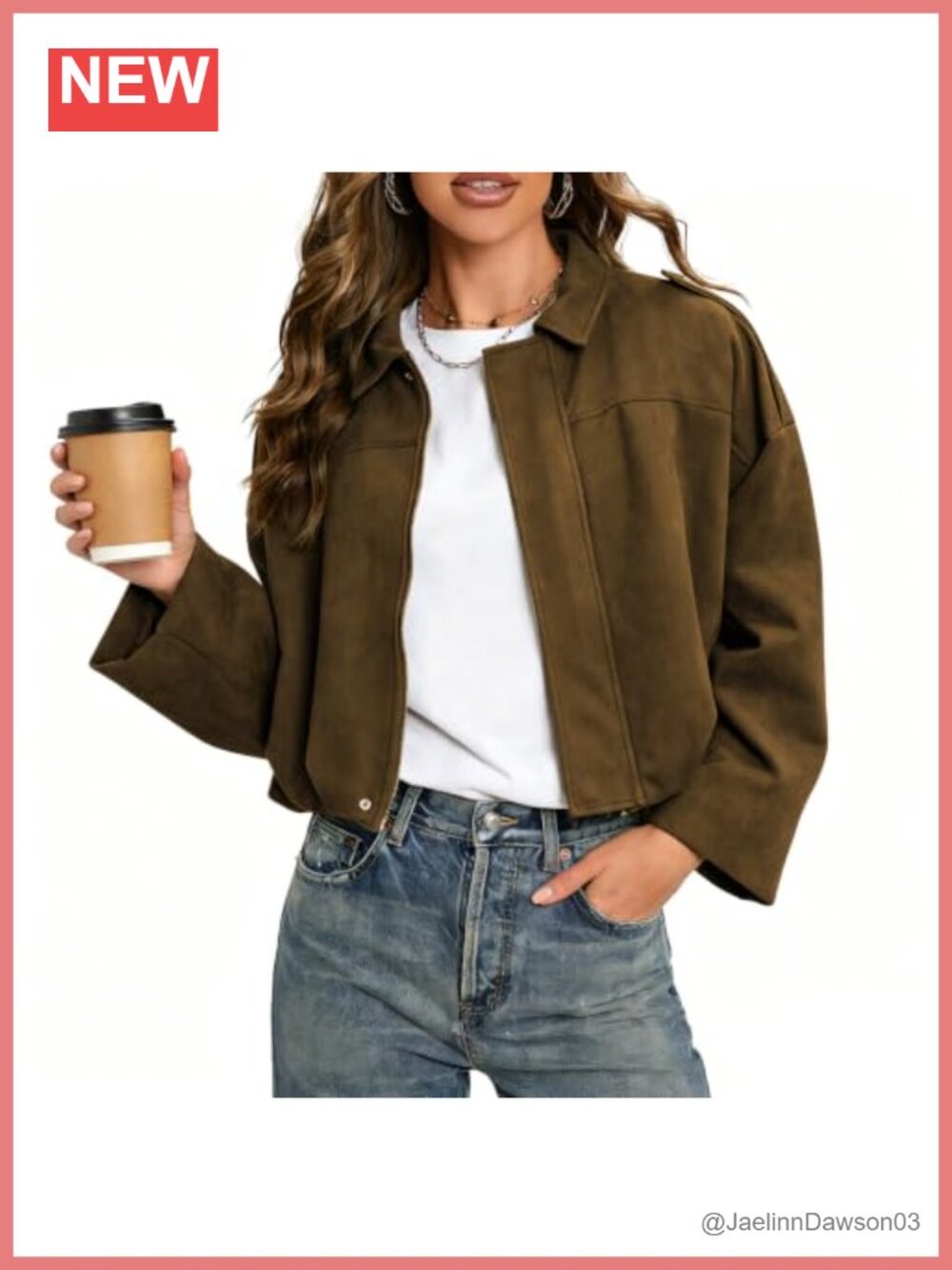 Faux Suede Bomber Jacket Oversized Cropped Streetwear